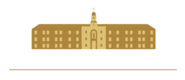 all saints school logo white text